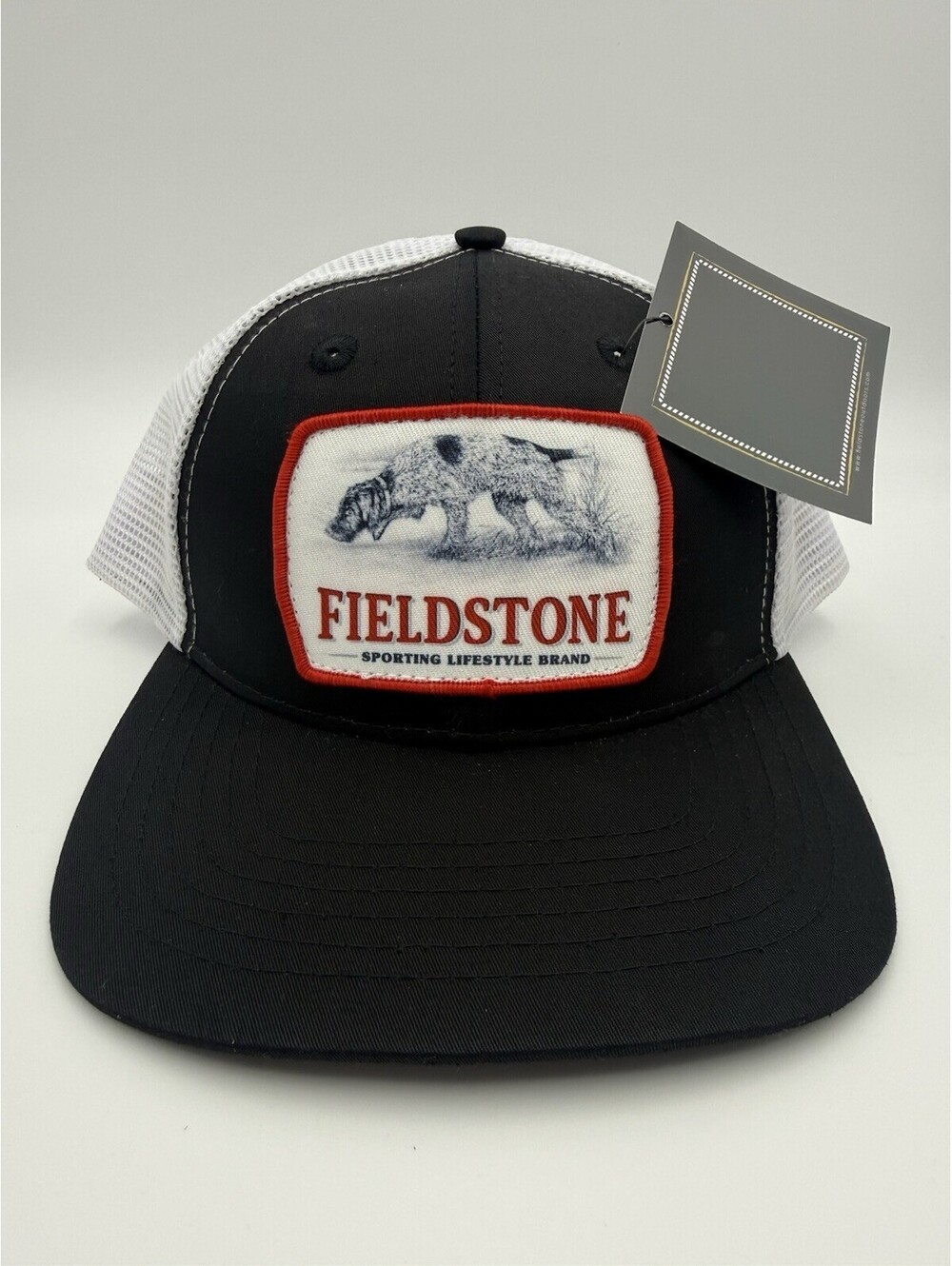 Fieldstone Patch Trucker SnapBack Hat Blue White Dog Hunting NWT